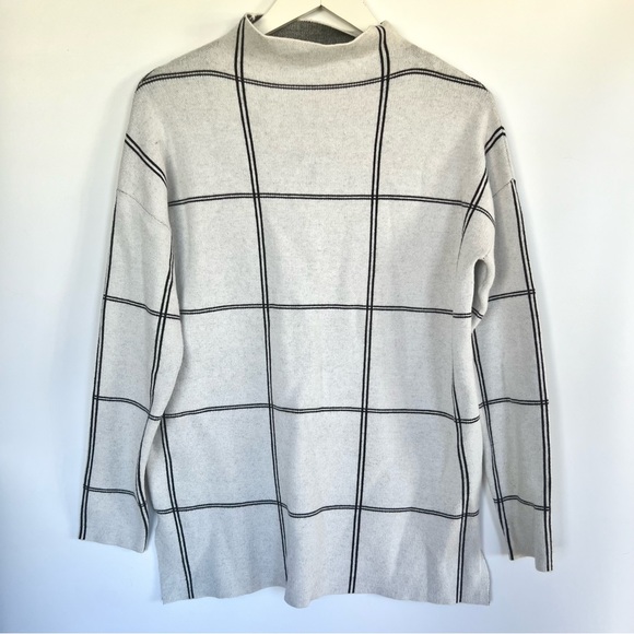 ELIE TAHARI Windowpane Black White Sweater - Picture 2 of 9